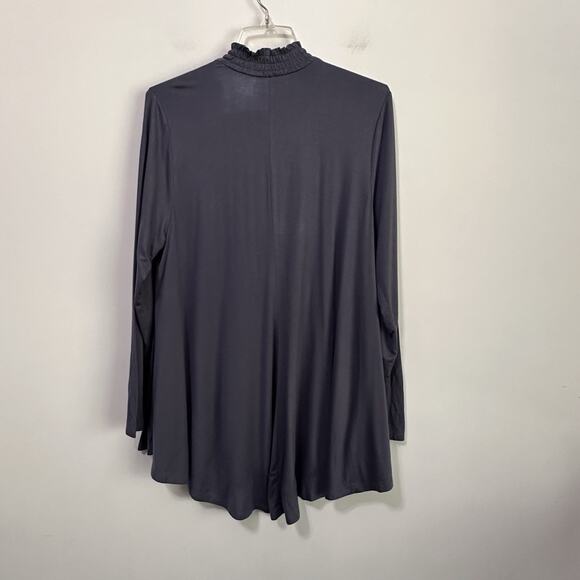 Lane Bryant Swing Tunic 14/16 Plus Blue Smock Neck Long Sleeve Soft Relaxed NEW - Picture 9 of 11